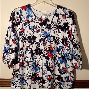 CJ Banks Lightweight Floral Sweater